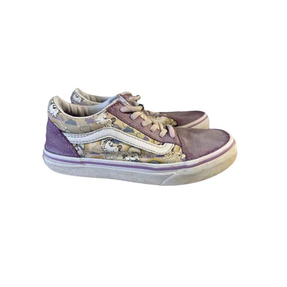Vans Old Skool Purple Unicorn Rainbow Skate Shoes Sneakers Youth Girls Size 1‎